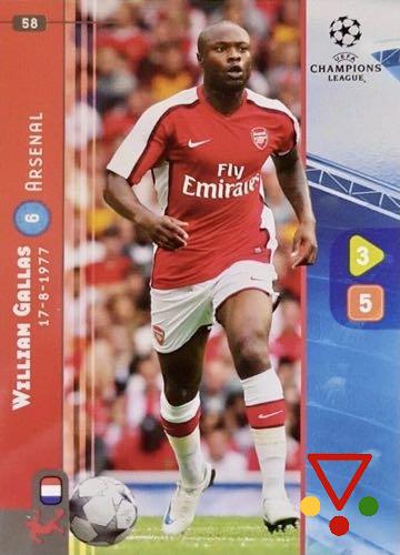 58 William Gallas de la colección UEFA Champions League 2008-09. Trading Cards Game en ACABARAMOS.COM