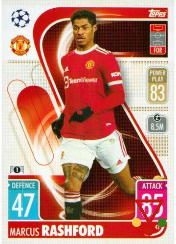 42 Marcus Rashford de la colección UEFA Champions League & Europa League 2021-22. Match Attax en ACABARAMOS.COM