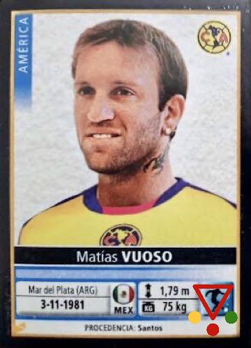 19 Matias Vuoso de la colección Primera División Profesional 2011. Liga Mexicana de Fútbol en ACABARAMOS.COM