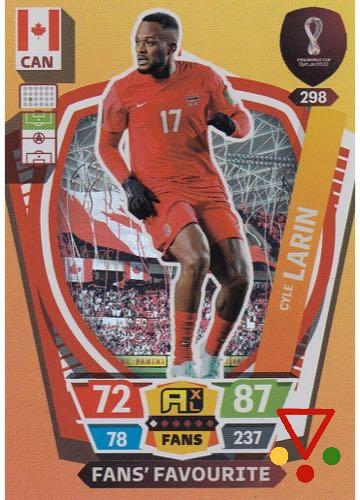 298 Cyle Larin de la colección FIFA World Cup Qatar 2022. Adrenalyn XL en ACABARAMOS.COM