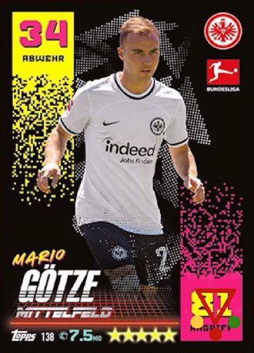 138 Mario Götze de la colección Bundesliga 2022-23. Match Attax en ACABARAMOS.COM