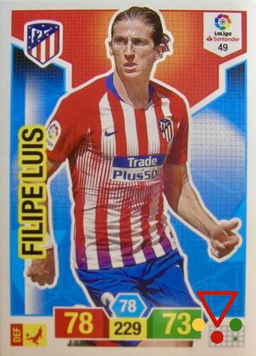 49 Filipe Luis de la colección Adrenalyn XL Liga Santander 2018-19 en ACABARAMOS.COM